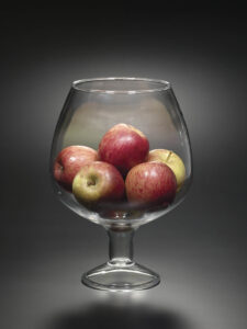 Acrylic glass with apples
