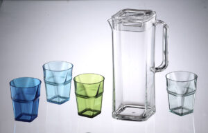 Colored and acrylic glasses
